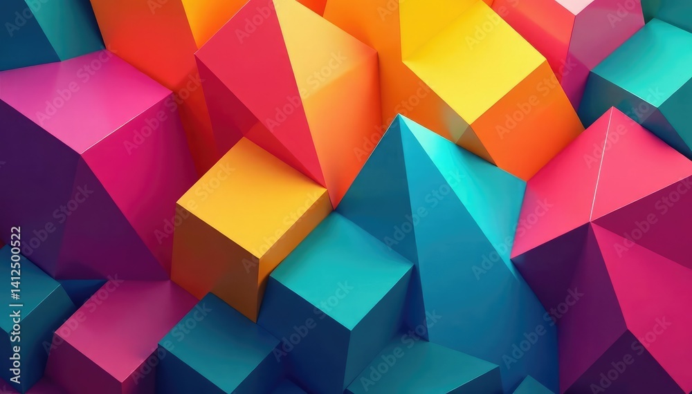 Abstract geometric shapes repeat endlessly in vibrant colors , background, art, seamless Abstract geometric shapes repeat endlessly in vibrant colors , background, art, seamless