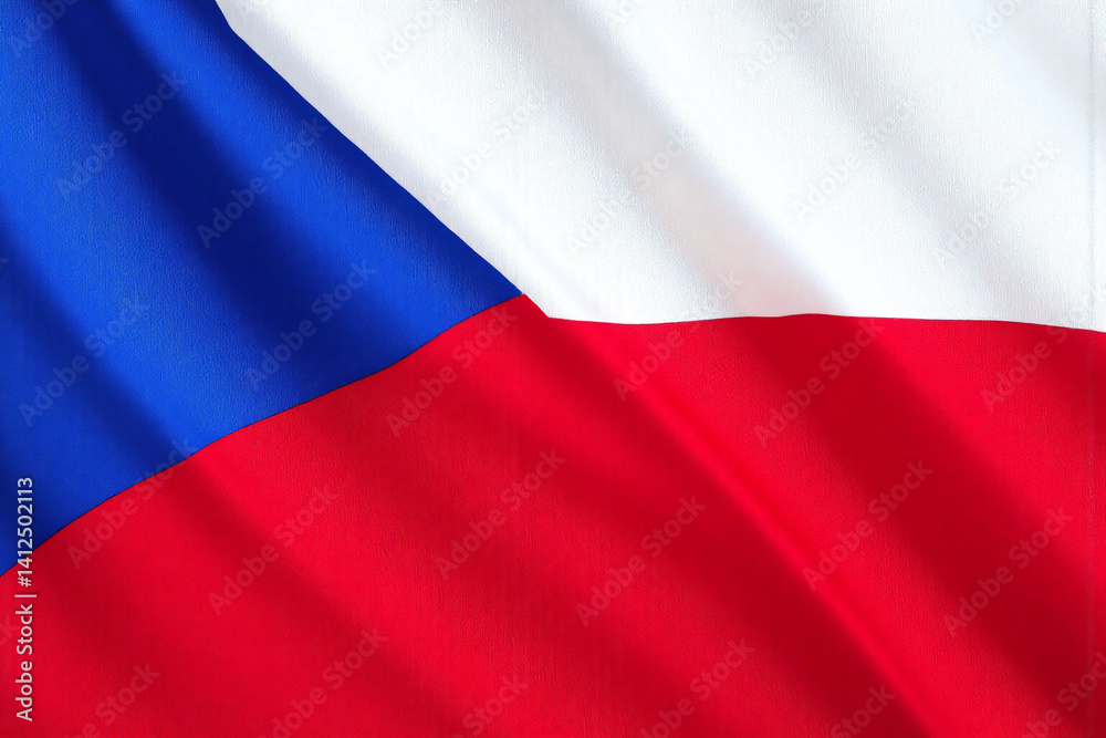 the czech flag is waving in the wind the czech flag is waving in the wind