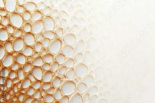 Wallpaper Mural Trypophobia concept. Gold and white abstract repetitive pattern with intricate details, holes. Anxiety.  Torontodigital.ca