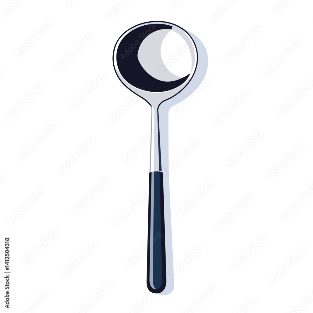 Kitchen ladle soup spoon vector icon illustration isolated on a white background Kitchen ladle soup spoon vector icon illustration isolated on a white background