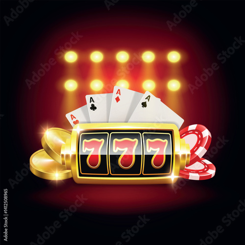 Gambling illustration. Banner for online casino. Vector illustration.
