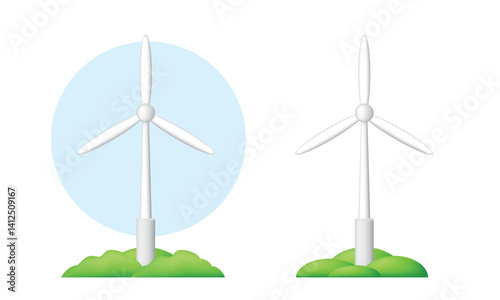 Windmill. Vector clipart isolated on white background.