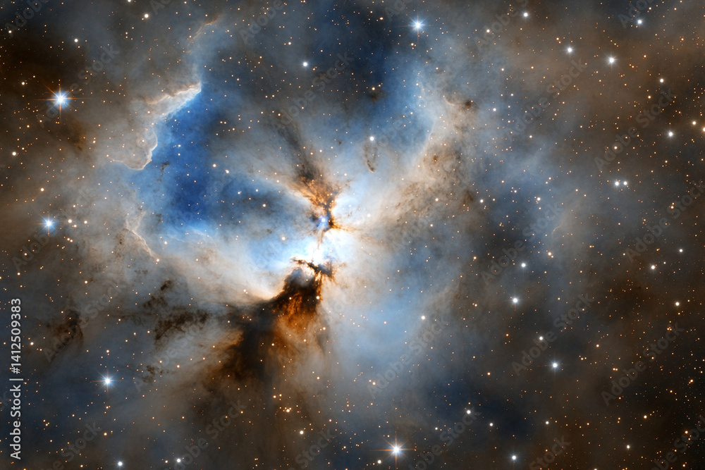 Naklejka premium Stunning galaxy background showcases vibrant colors and intricate details of stars and nebulae at the edge of chaos