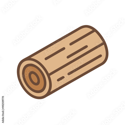 Illustration of a log, isolated on a black background