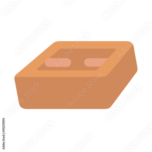 Illustration of a single terracotta building brick with holes