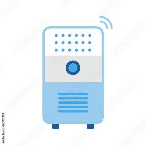 Blue wireless portable air purifier, freshener icon vector