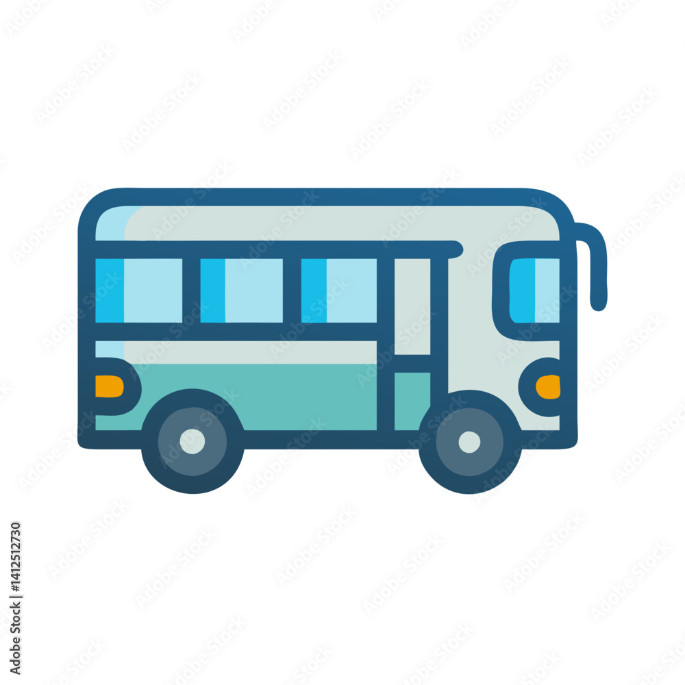 Blue and gray bus icon illustration graphic design Blue and gray bus icon illustration graphic design