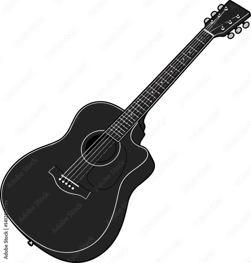 Fototapeta premium acoustic guitar isolated on white