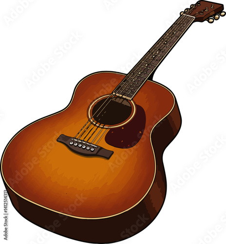 acoustic guitar isolated on white