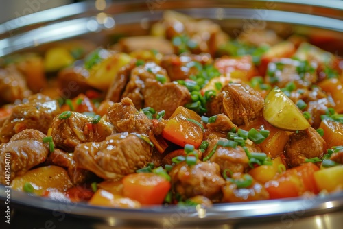 close up of buffet food
