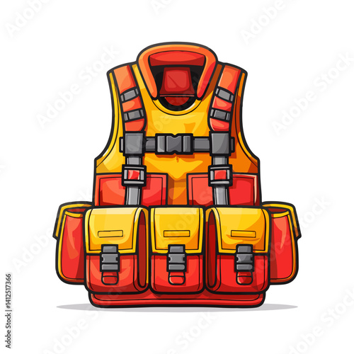 Protective Tactical Vest Safety Gear Illustration