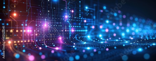 A computer screen with a blue background and a lot of small dots