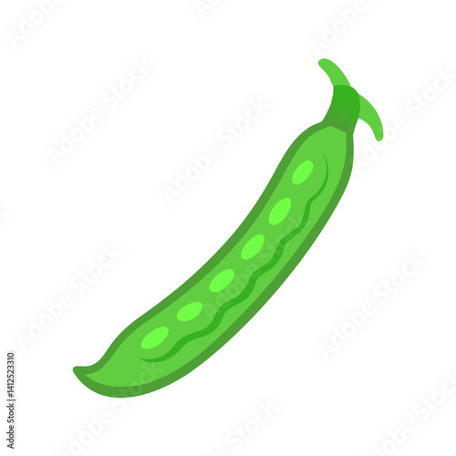 Green pea pod vector illustration on black background