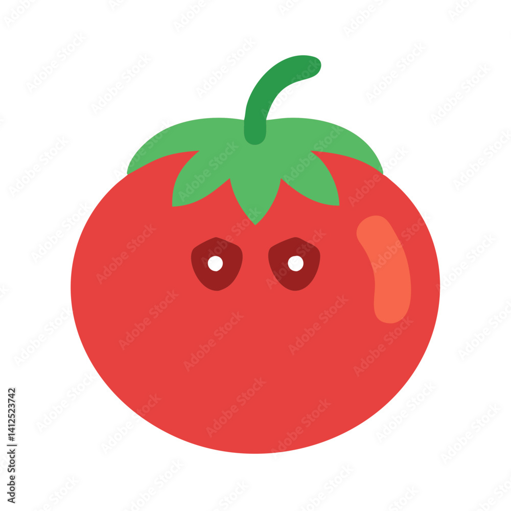 Sad Tomato Cartoon Character Illustration Isolated on Black Sad Tomato Cartoon Character Illustration Isolated on Black