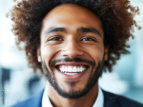 Business man on clean background, close up portrait of a smiling man in a suit