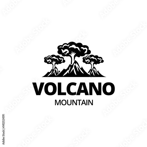 Volcano mountain logo, Volcano eruption logo design.