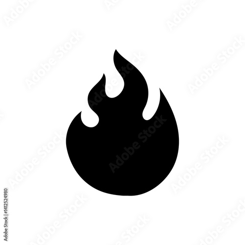 Fire icon isolated on white background.