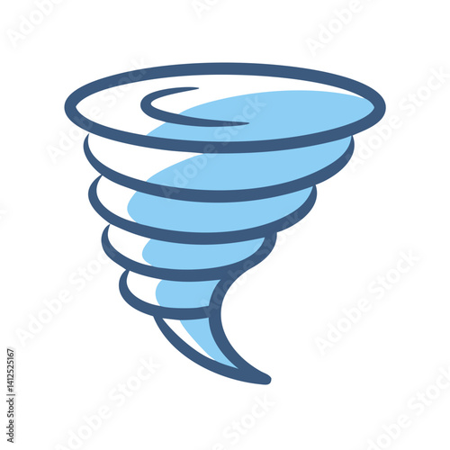 Cartoon Tornado Weather Icon, Natural Disaster Concept