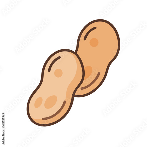 Peanuts: Cartoon Illustration of a Nutty Snack