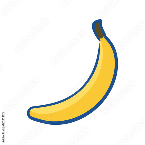 Yellow Banana Cartoon Illustration Isolated on Black Background