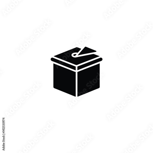 Food donation box black silhouette on white background