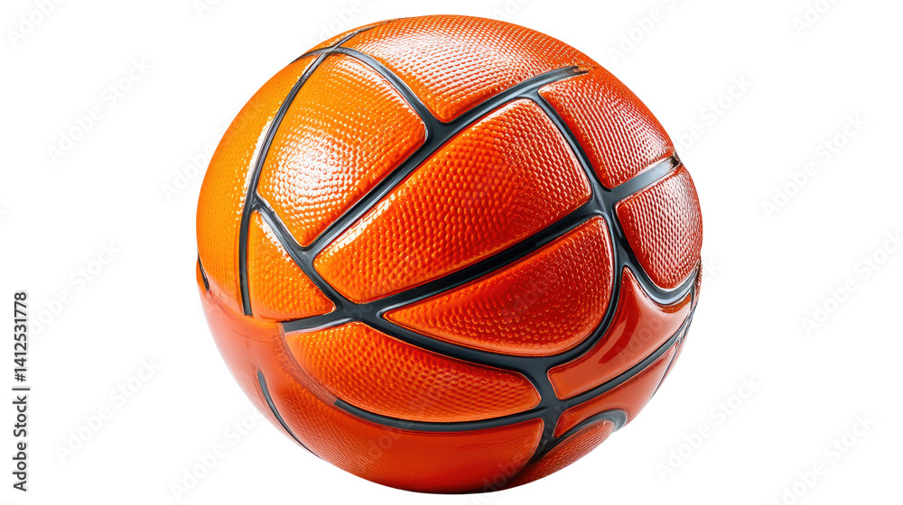Fototapeta premium Basketball in Isolation: A pristine basketball isolated against a backdrop, embodying the essence of sports and recreation in striking detail.