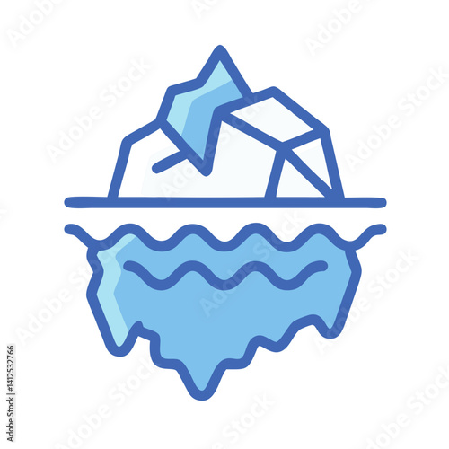 Iconic Iceberg Illustration: Hidden Dangers and Global Warming