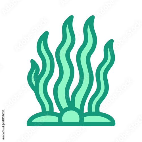 Seaweed plant illustration on a black background
