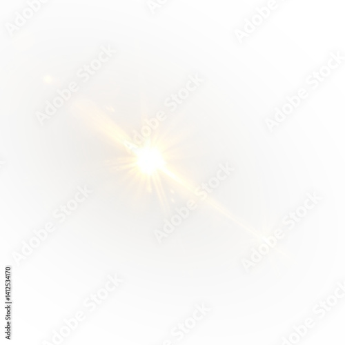 Sunlight Sparkle Effect – Glowing Abstract Light Burst with Shiny Flare, Lens Glare, Star Ray, Glitter Illumination, Neon Flash and Transparent Vector Design for Futuristic Backgrounds