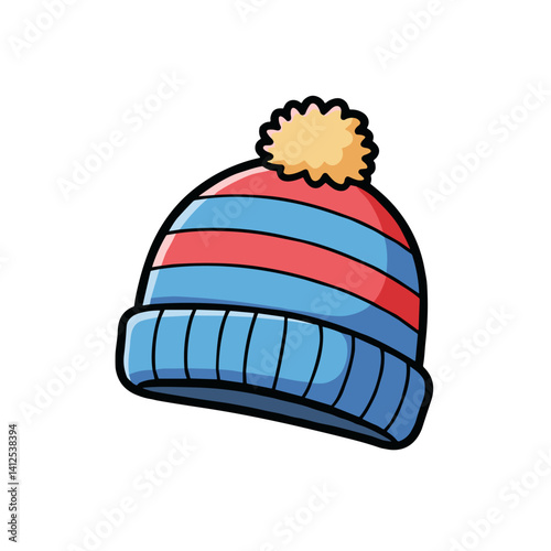 Bright children's hat with pompom for outdoor activities, suitable for blogs about motherhood, fashion for children, advertising of hats
