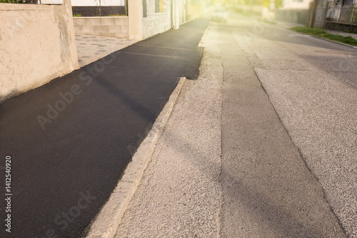 Wallpaper Mural Asphalt driveway curb ramp in residential area Torontodigital.ca