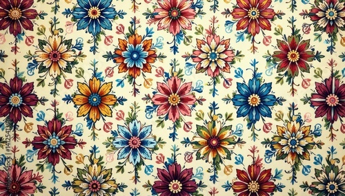 Intricate floral damask design, perfect for textile prints and wallpaper , tileable, design, flower