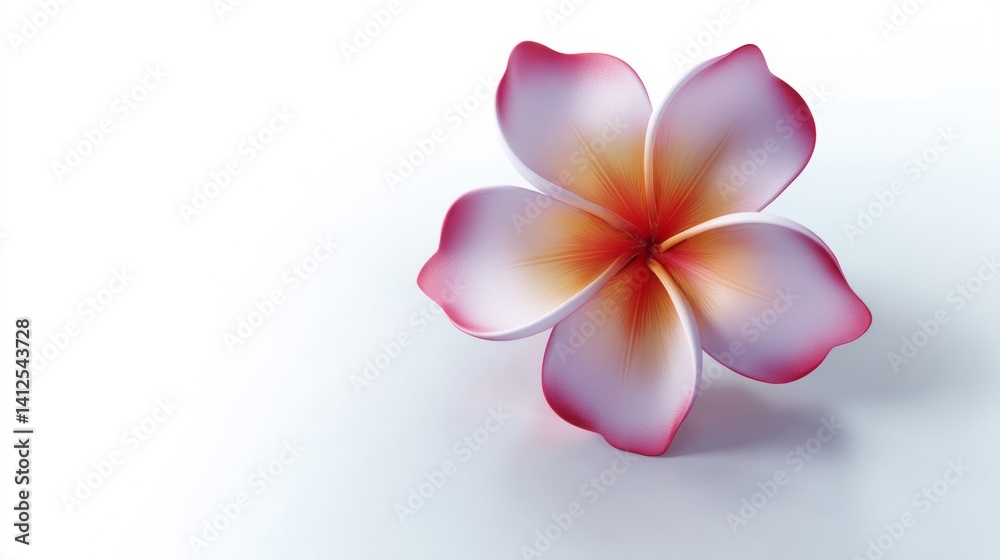 Fototapeta premium Beautiful Pink Plumeria Flower Blossom Isolated on White Background