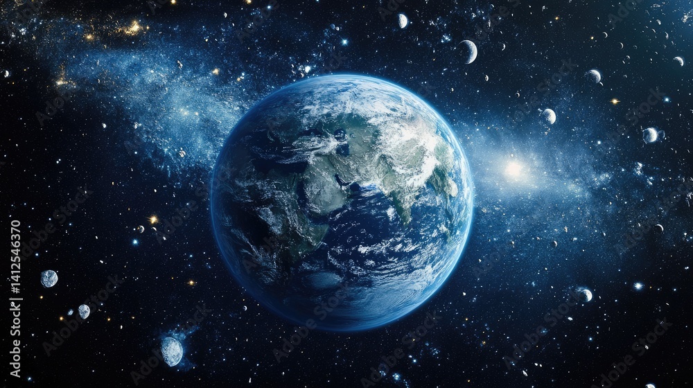 Earth viewed from space surrounded by energy efficiency icons Earth viewed from space surrounded by energy efficiency icons
