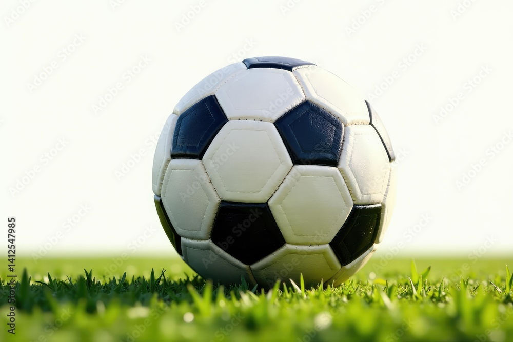 Obraz premium Single white background football, laces visible , game day, victory