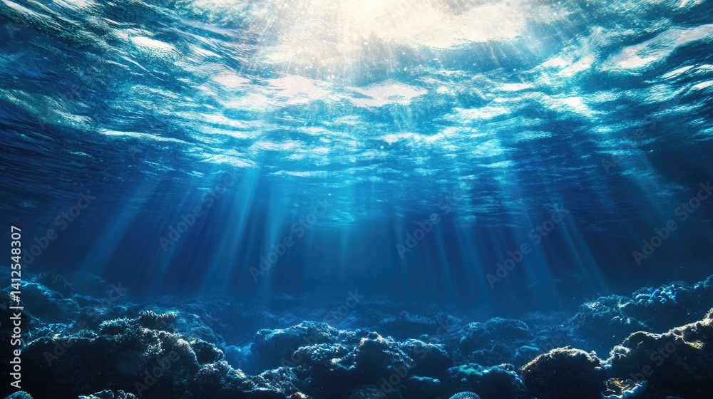 Fototapeta premium Underwater with transparent background