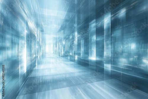 Wallpaper Mural Ethereal corridor of glowing light textures in a futuristic digital environment at dusk Torontodigital.ca