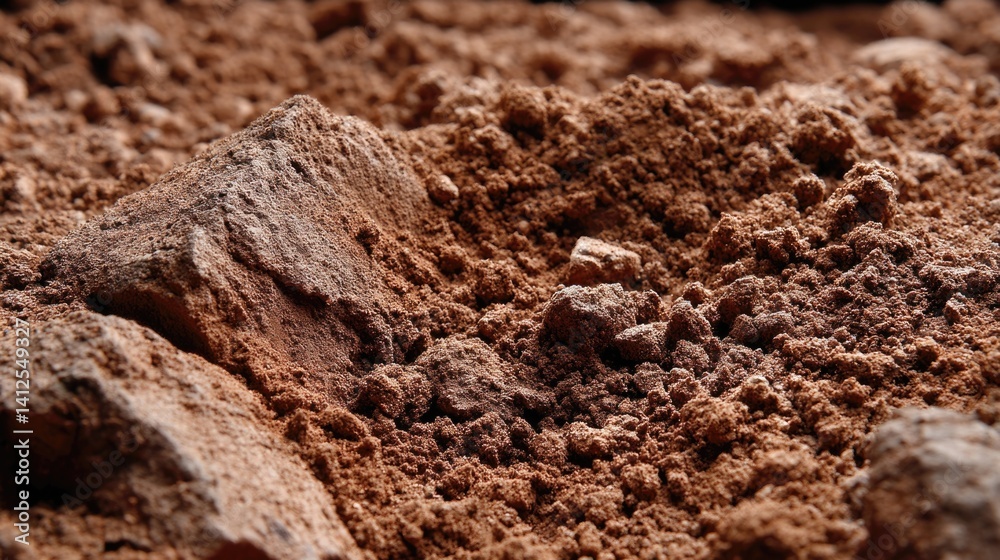 Close-up view of regular brown soil Close-up view of regular brown soil
