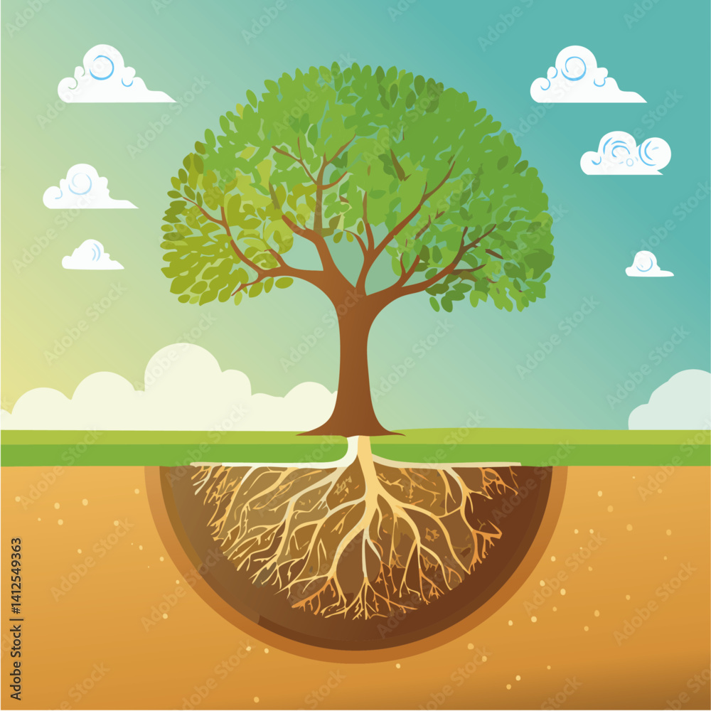 vector illustration of a tree of life icon design