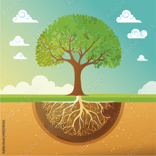 Obraz na płótnie vector illustration of a tree of life icon design w salonie