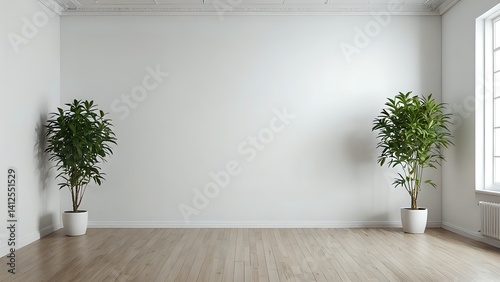 Parete vuota in ambiente moderno - Empty gallery wall light room interior - modern living room