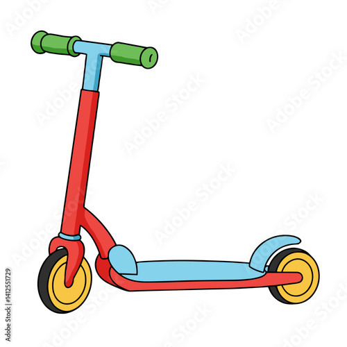 Colorful children's scooter for outdoor fun and learning, promoting physical activity and exploration