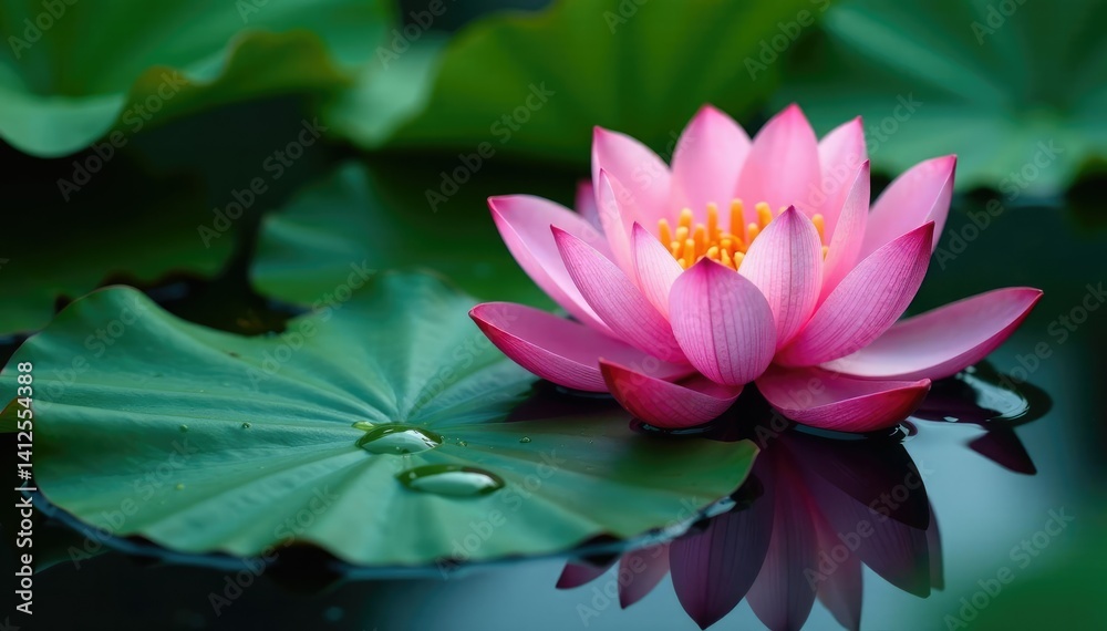 Water droplets forming a ring on the surface of a lotus flower, lotus, nature, surface Water droplets forming a ring on the surface of a lotus flower, lotus, nature, surface