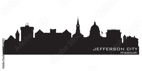 Jefferson city Missouri skyline vector silhouette