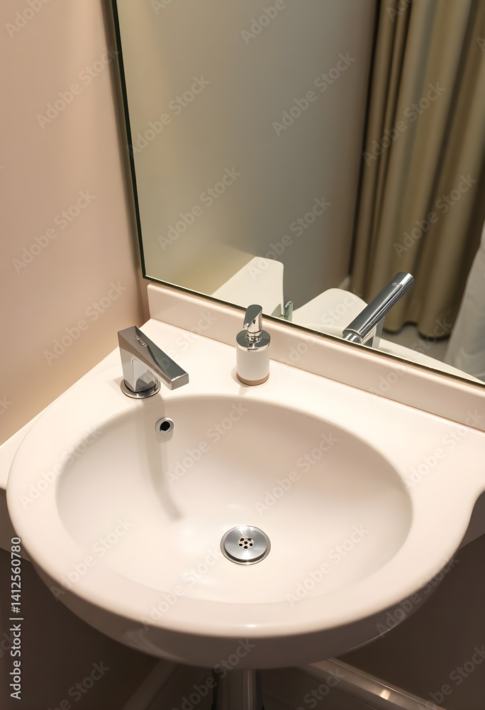 Fototapeta premium bathroom sink with a mirror above it