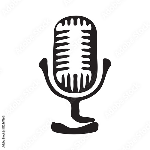 retro microphone isolated on white