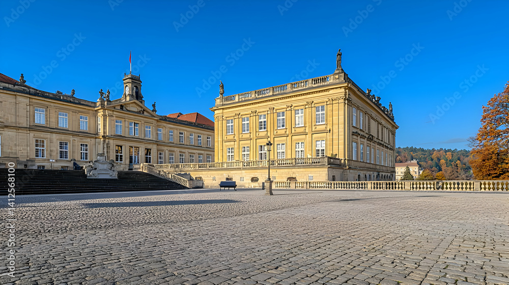 Fototapeta premium Historic European Palace On Sunny Day