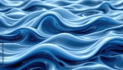 Sculpted Water Curvy water formations in various shades of blue, highlighting the fluidity and elegance of movement.