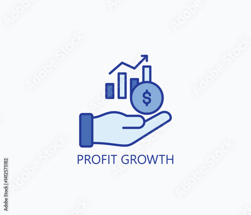 Profit Growth Icon Or Logo Isolated Illustration