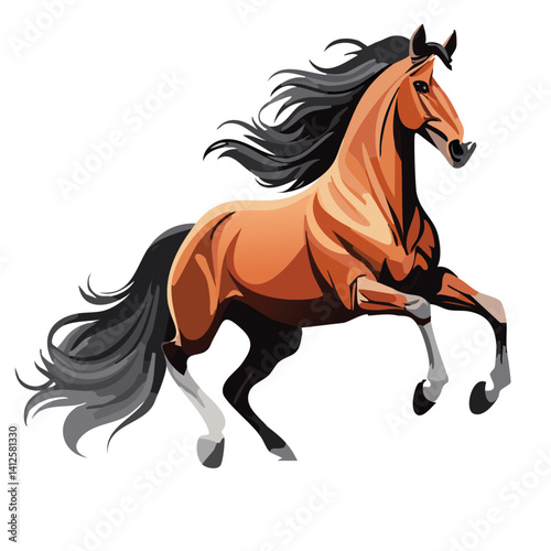brown horse vector illustration icon design